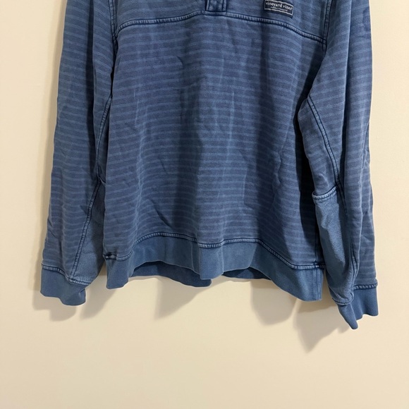 Vineyard Vines Sweater Blue Moonshine Woodhouse Striped Pullover Quarter Zip - Picture 8 of 16